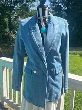 Rare Pinko Light Blue Denim Blazer small
